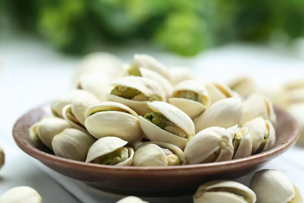 pistachios in a small tray