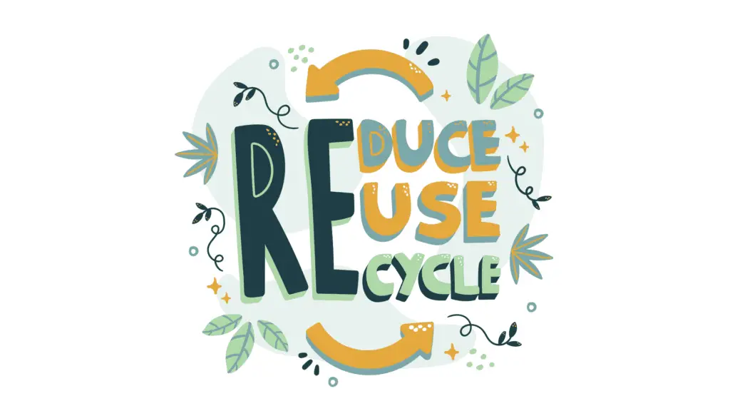 Reduce, Reuse, recycle text illustration: a way of acheiving Natural lifestyle
